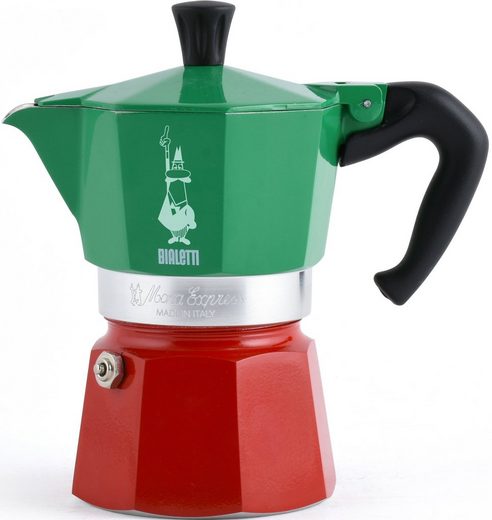 2 Espressokocher Moka Express Tricolore Italia 3 Tassen